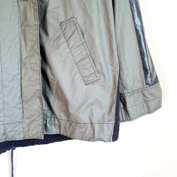 j crew khaki green waxed cotton oilcloth lightweight field jacket - size xs - Picture 6 of 8